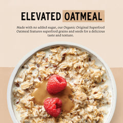 Purely Elizabeth Oatmeal Original Organic packaging showing organic and gluten-free labels.