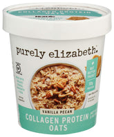 Purely Elizabeth oats vanilla pecan bowl showcases a hearty, protein-rich breakfast.