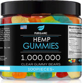 Purganic Gummies peace-relaxation bottle, a calming snack option.