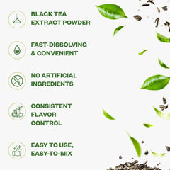 Purisure Instant Black Tea Powder hot tea being poured for a comforting unsweetened cup.