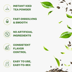 Purisure Real Black Tea Powder dissolving in cold water for fast refreshment