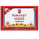 Puroast Vanilla Nut single-serve pod ready for Keurig brewing with smooth flavor.
