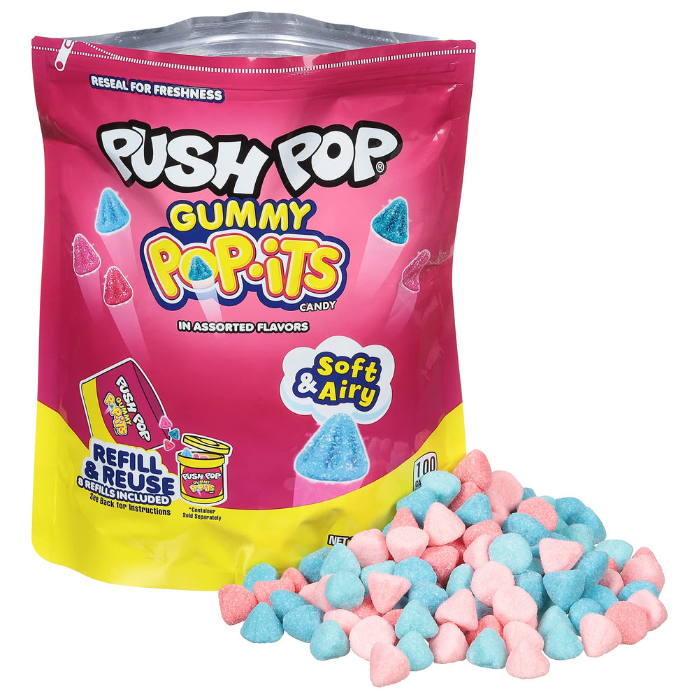 Push Pop Pop-Its gummies refill bag (1lb) for easy party favors and on-the-go sharing