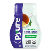 Pyure Organic Liquid Stevia bottle close-up showing clean packaging and clarity.