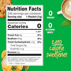 Pyure Stevia Packets beside a coffee cup for keto-friendly sweetness