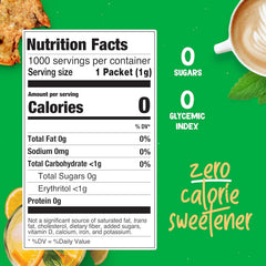Pyure stevia packets being poured into coffee; keto-friendly sweetness ready.