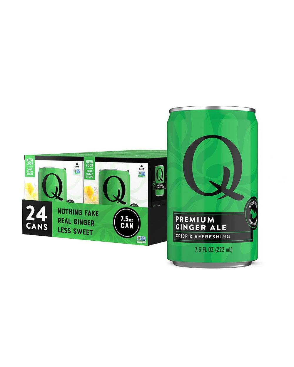 Q MIXERS Ginger Ale can front, crisp flavor ideal for cocktails