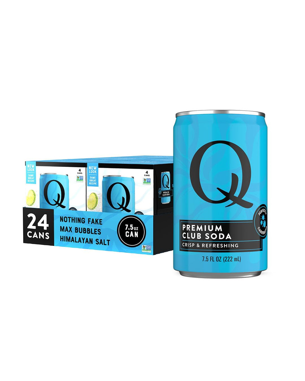 Q MIXERS Q CLUB SODA can showing Himalayan salt for a crisp finish
