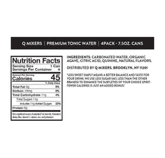 Q MIXERS tonic water with organic agave for a naturally balanced finish.