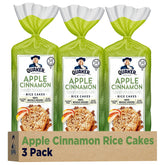 Quaker Apple Cinnamon large rice cake front view—crisp snack option