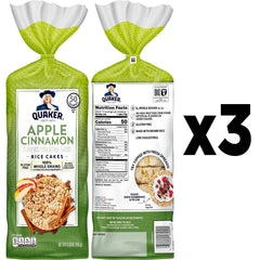 Quaker Apple Cinnamon large rice cake with toppings—versatile snack for any time