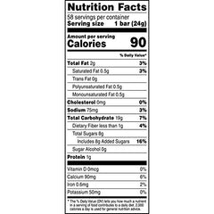 Quaker Chewy S'mores bars nutrition panel shows 100 calories per bar