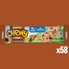 Quaker Chewy S'mores bars feature real chocolate on a chewy bar