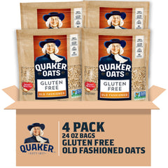Quaker Gluten Free Old Fashioned Oats bag front for a gluten-free breakfast staple.