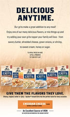 Quaker Instant Grits Cheddar Cheese with thick, cheesy texture perfect for a breakfast side.
