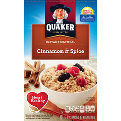 Oats poured from the packet into a mug for a quick breakfast.