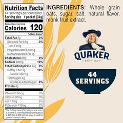 Quaker Instant Oatmeal Lower Sugar 44-pack offers convenient breakfasts