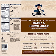 This Quaker Maple & Brown Sugar single packet sits ready on your counter.