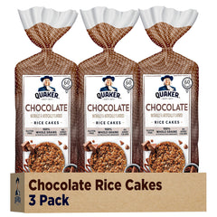 Quaker Large Rice Cakes Chocolate pack-front, ready-to-snack option for on the go