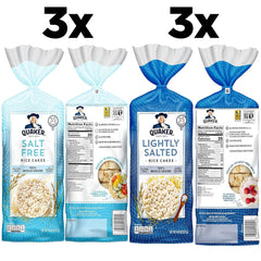 Quaker Large Rice Cakes lightly salted with gentle crunch for snacking.