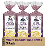 Quaker Large Rice Cakes White Cheddar front view, ready for tasty toppings.