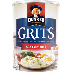 Quaker Old Fashioned Grits smooth-creamy bowl, ideal for a comforting breakfast.