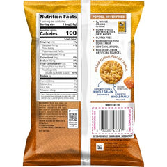 Quaker Rice Crisps Caramel box side view, convenient 9g whole grains per serving.