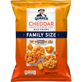 Quaker Rice Crisps Cheddar family-size bag with savory crunch