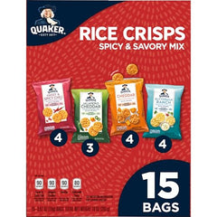 Quaker Rice Crisps jalapeño cheddar snack pack emphasizing savory crunch for lunch