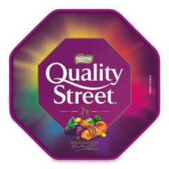 Quality Street Chocolate Tub 550g front view, ideal for sharing at gatherings