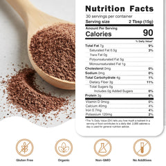 Quay Naturals flaxseed powder in smoothie promoting plant-based omega boost