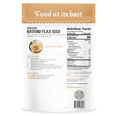 Quay Naturals flaxseed powder scoop showing easy measurement for shakes