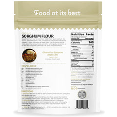 Quay Naturals sorghum flour being measured for gluten-free recipes.