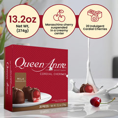 Creamy filled center highlighted in Queen Anne cherries