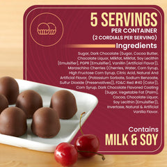 Queen Anne cherries offer a creamy center that contrasts with smooth dark chocolate.