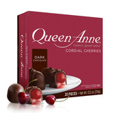 Queen Anne dark chocolate cordial cherries gift box with 20 pieces for celebrations