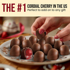 Closeup of smooth milk chocolate coating on Queen Anne cordial cherries
