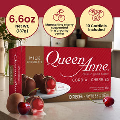 Queen Anne whole maraschino cherry with creamy center.