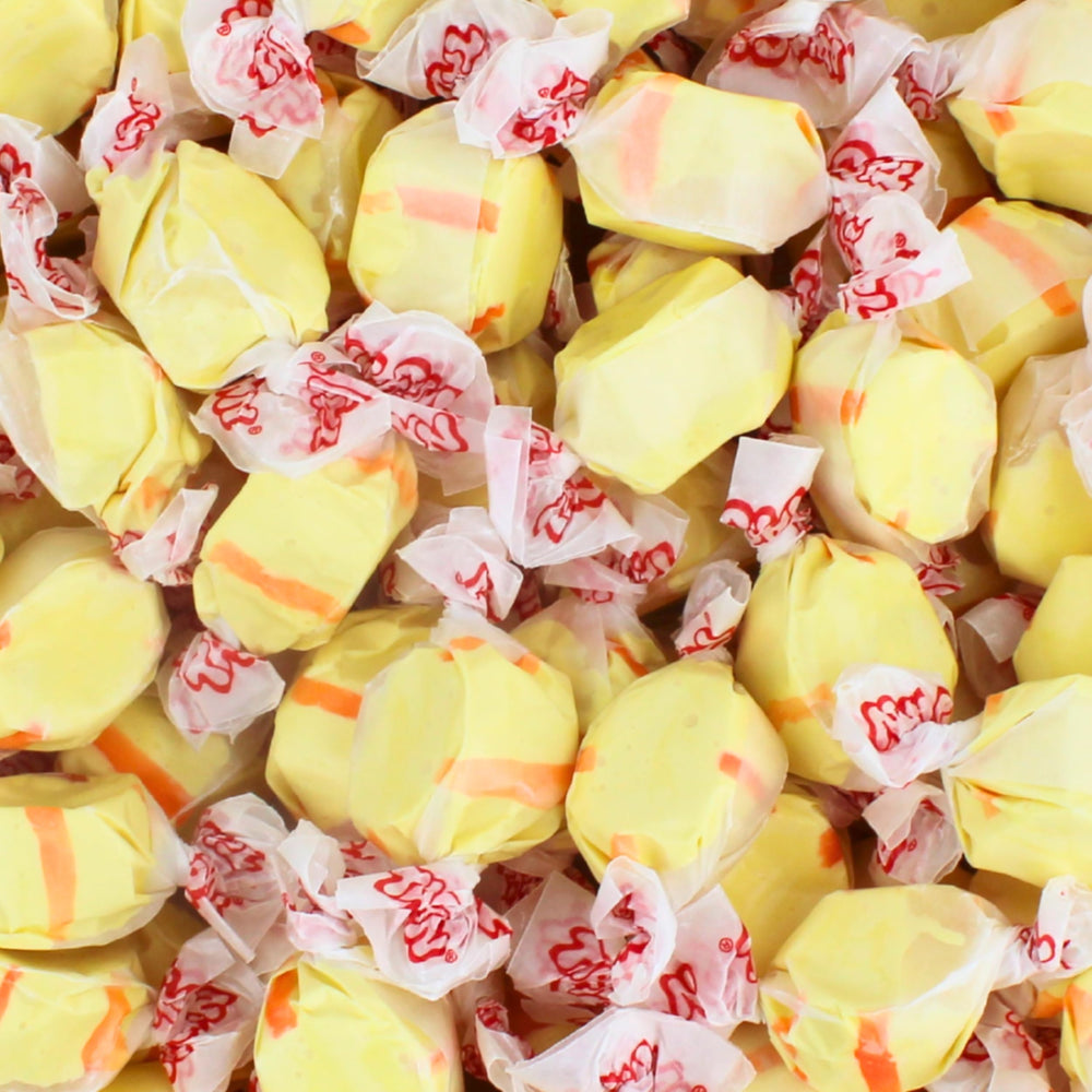 Queen City Candy Cave banana taffy bulk bag for easy serving at parties.