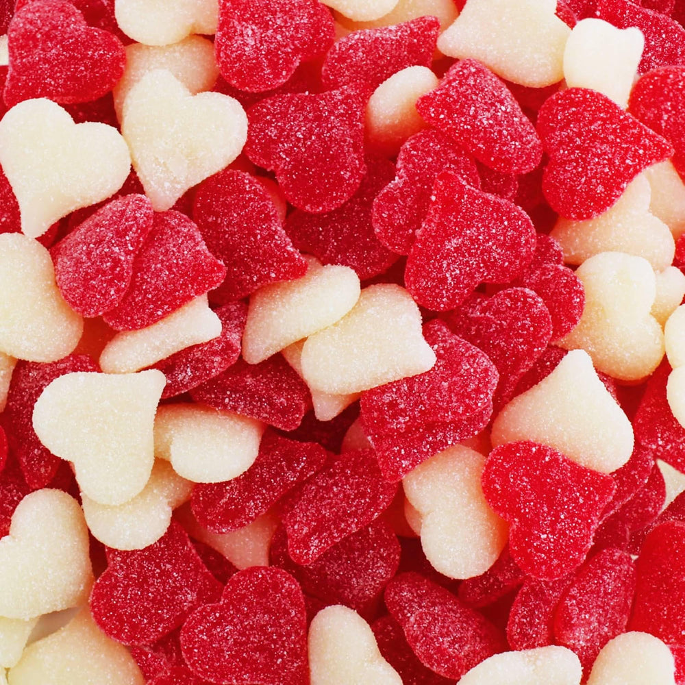 QUEEN CITY CANDY CAVE sugar-dusted cherry heart candies ideal for Valentine bowls