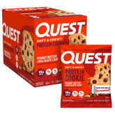Quest Peanut Butter Chocolate Chip cookie in pack, ideal for on-the-go protein.