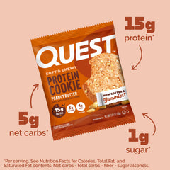 Quest Peanut Butter Protein Cookie in hand demonstrates convenient protein snack