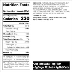 Quest Snickerdoodle protein cookie soft center close-up highlights chewy texture.