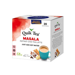 QuikTea masala chai latte cup ready after adding hot water