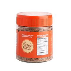 QuikCafé hazelnut coffee label closeup emphasizing natural ingredients