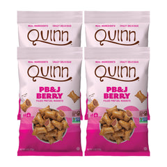 Quinn PB&J Berry Filled Pretzel Nuggets close-up showing crunchy shell and berry center for snack time.