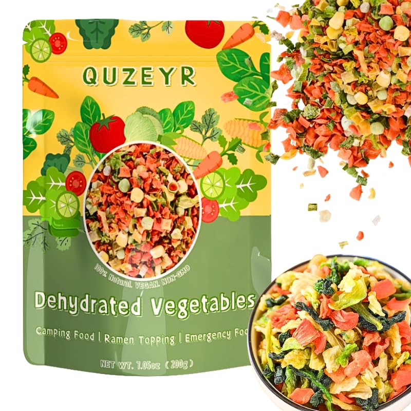 Quzeyr seven-vegetable blend for ramen topping adds savory texture and nutrition.