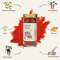 Savory Sizzle spice closeup by Rachel Beller's Power Pantry highlighting organic paprika and cumin aroma