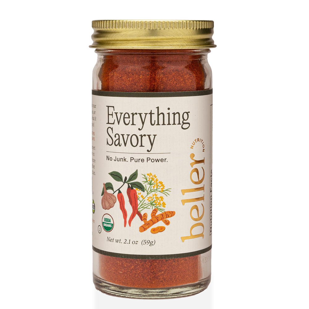 Rachel Beller's Power Pantry Everything Savory paprika bottle front view for flavorful cooking ideas