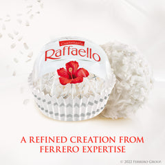 Delicate coconut flakes over a white almond center for a premium bite.